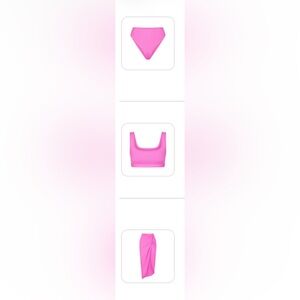 SKIMS Taffy Pink 3 piece Swim Set